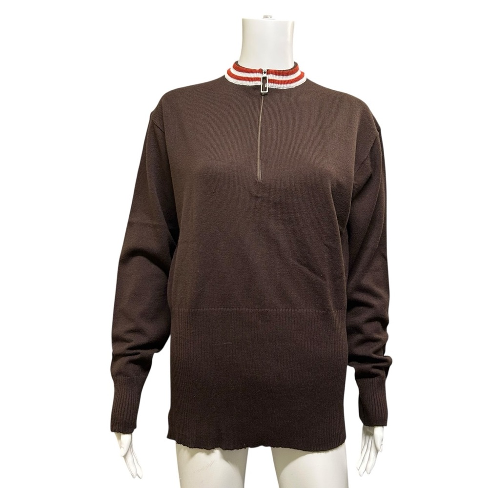 Vintage Sears Simpsons Brown High Neck Brown Knit Sweater Size XL